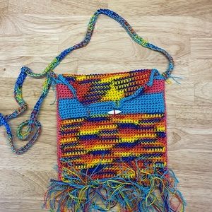 Women’s Handmade Crocheted Rainbow Shoulder Bag